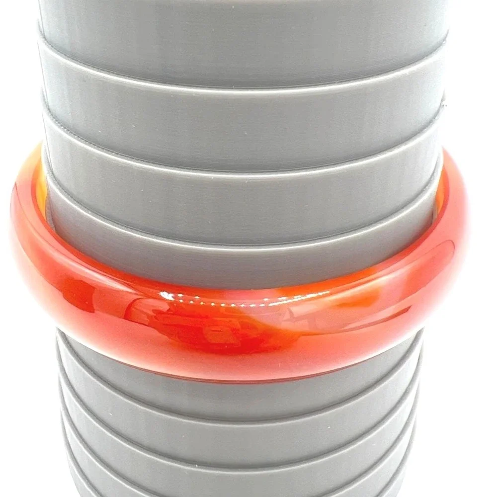 Bangle Bracelet Carnelian Agate Marbled‎ Translucent Sz 8 .5